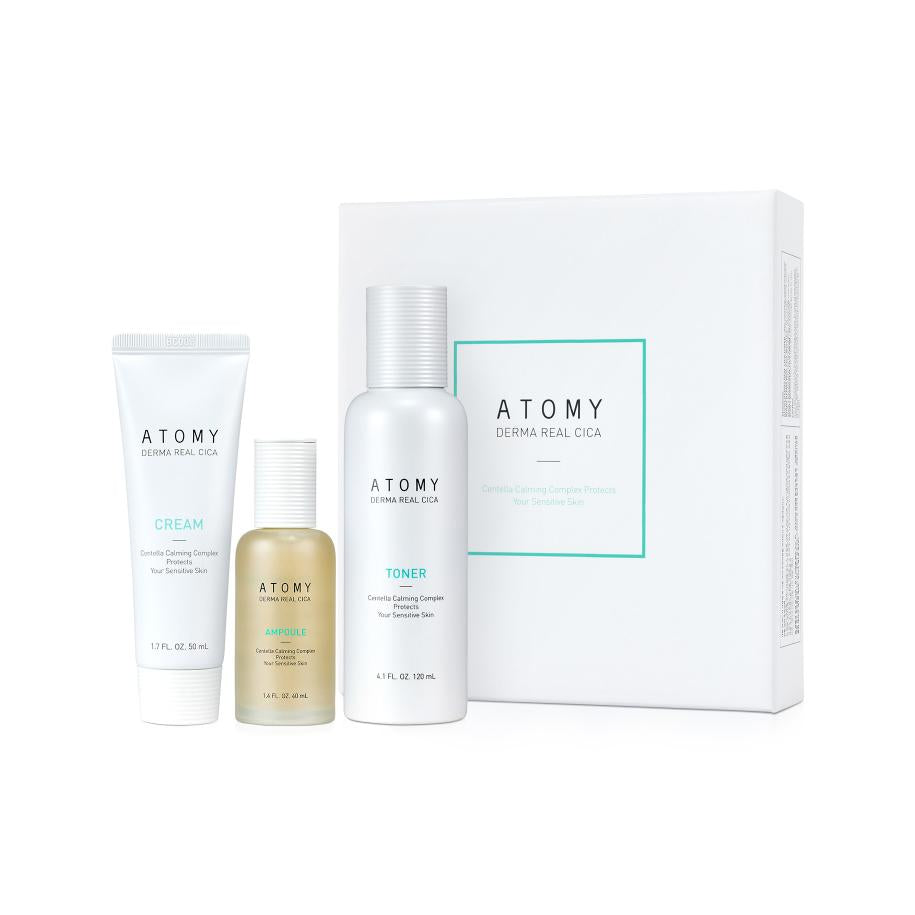SET Tratamiento para Pieles Sensibles con Centella Asiática 3 productos DERMA REAL CICA SET - Cosmética Coreana Atomy