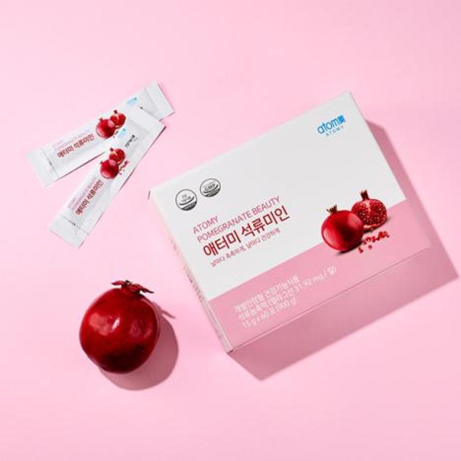 Suplemento natural 60 barritas Granada Beauty Gelatina con ácido elágico. Mejora piel, antioxidante y bienestar hormonal femenino. - Cosmética Coreana Atomy