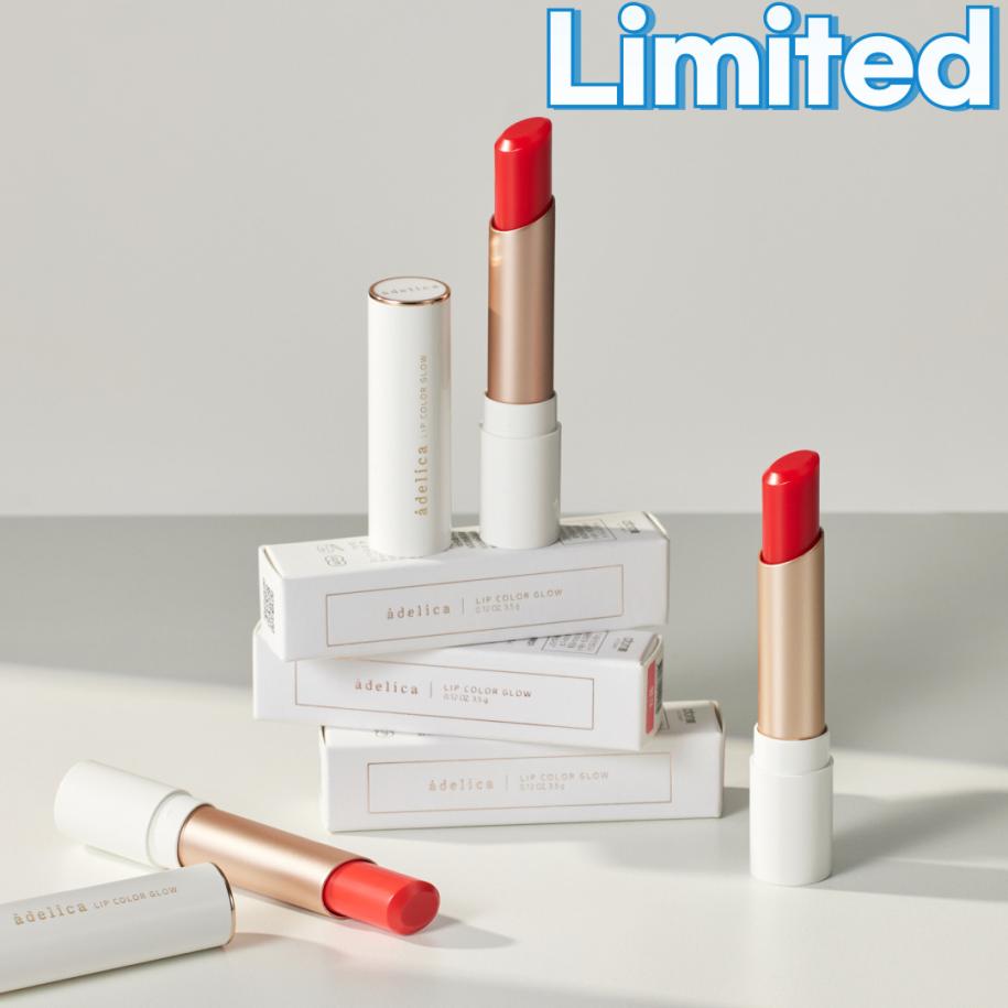 Adelica Lip Color Glow Red 3.5 g Labial Hidratante con Color Rojo Intenso - Cosmética Coreana Atomy