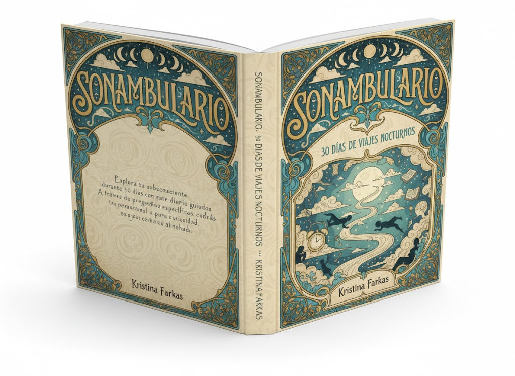 Sonambulario es un diario de sueños de 30 días diseñado para capturar cada detalle antes de que el sueño se desvanezca.