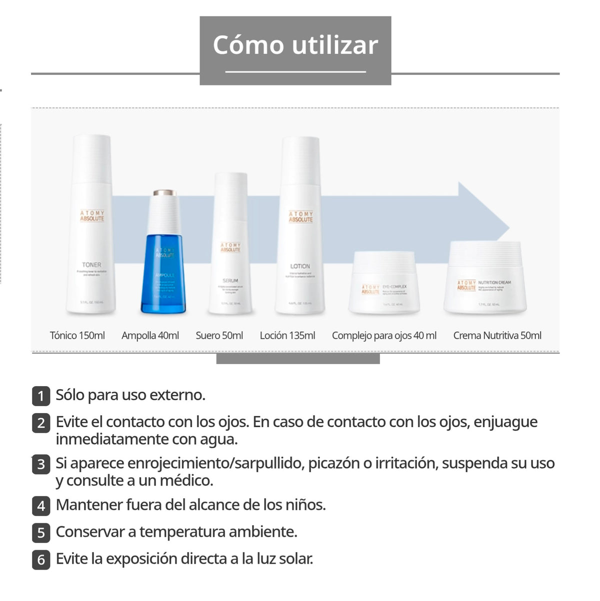 Set Cuidado Antiedad Absolute +45 Años, 6 Productos con Colágeno, Niacinamida y Ácido Hialurónico - vista adicional del producto (1) - Cosmética Coreana Atomy