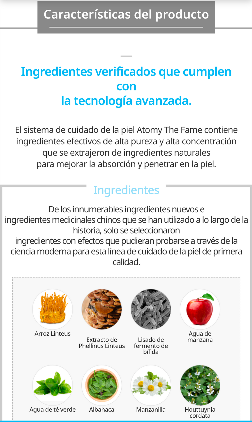 Línea The Fame de The Fame Esencia Facial Concentrada 50 ml, Hidratante y Antiedad, Todo Tipo de Piel - Cosmética Coreana Atomy