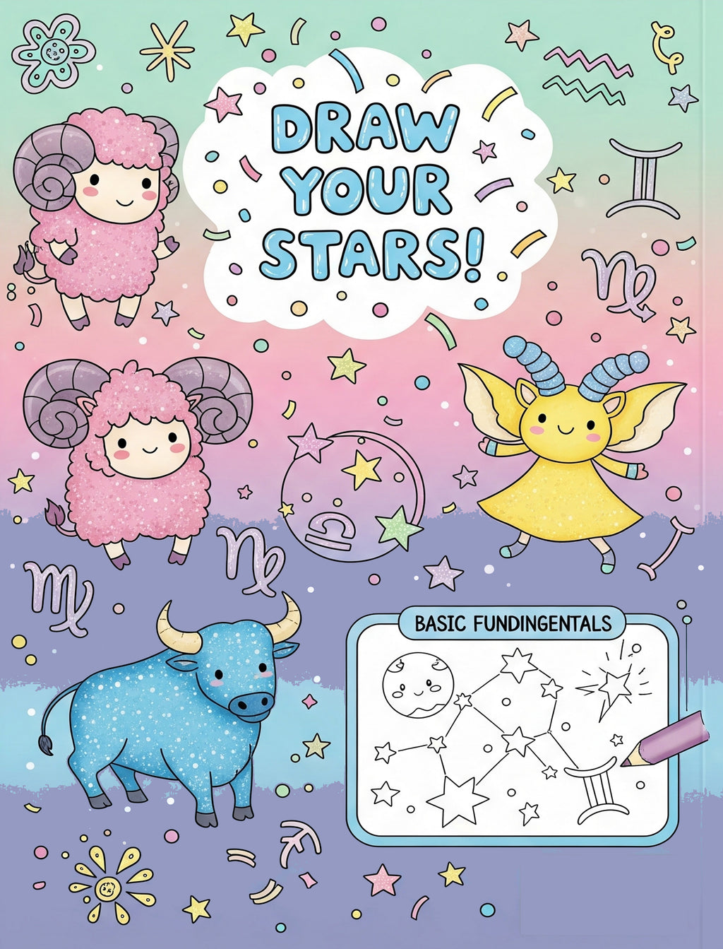 Aventuras Estelares. Colorea los Signos del Zodíaco. Dibujos Kawaii (Edición Español)
