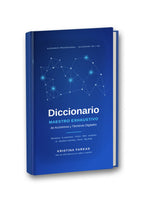 Libro Diccionario Maestro Exhaustivo de Acrónimos y Términos Digitales de Kristina Farkas, edición en tapa dura con cubierta azul de diseño tecnológico, más de 1.500 entradas