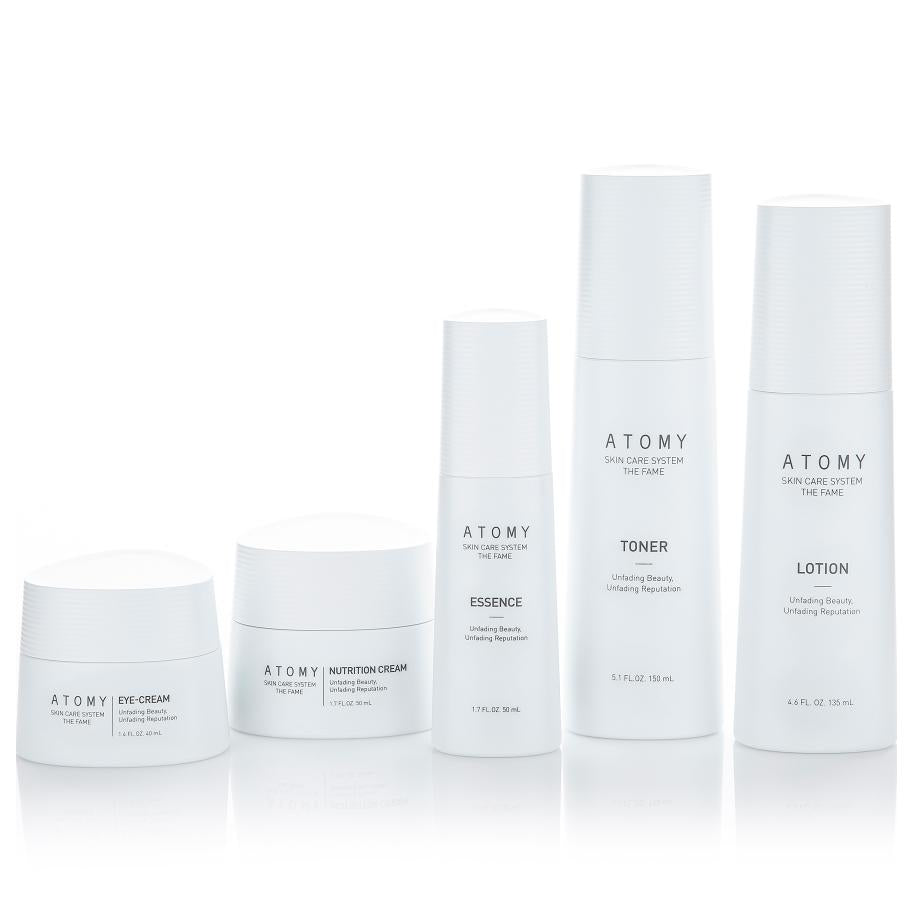 Set facial completo -40 años The Fame . Tónico, Esencia, Loción, Crema nutritiva y Contorno ojos - Cosmética Coreana Atomy