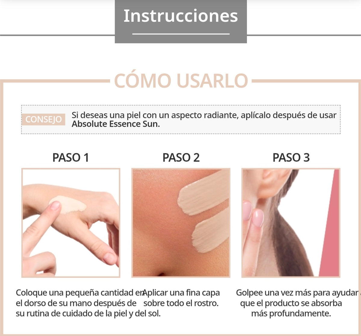 Protector Solar Ligero y Resistente al Agua SPF50+ Essence 60 ML - presentación y envase del producto - Cosmética Coreana Atomy