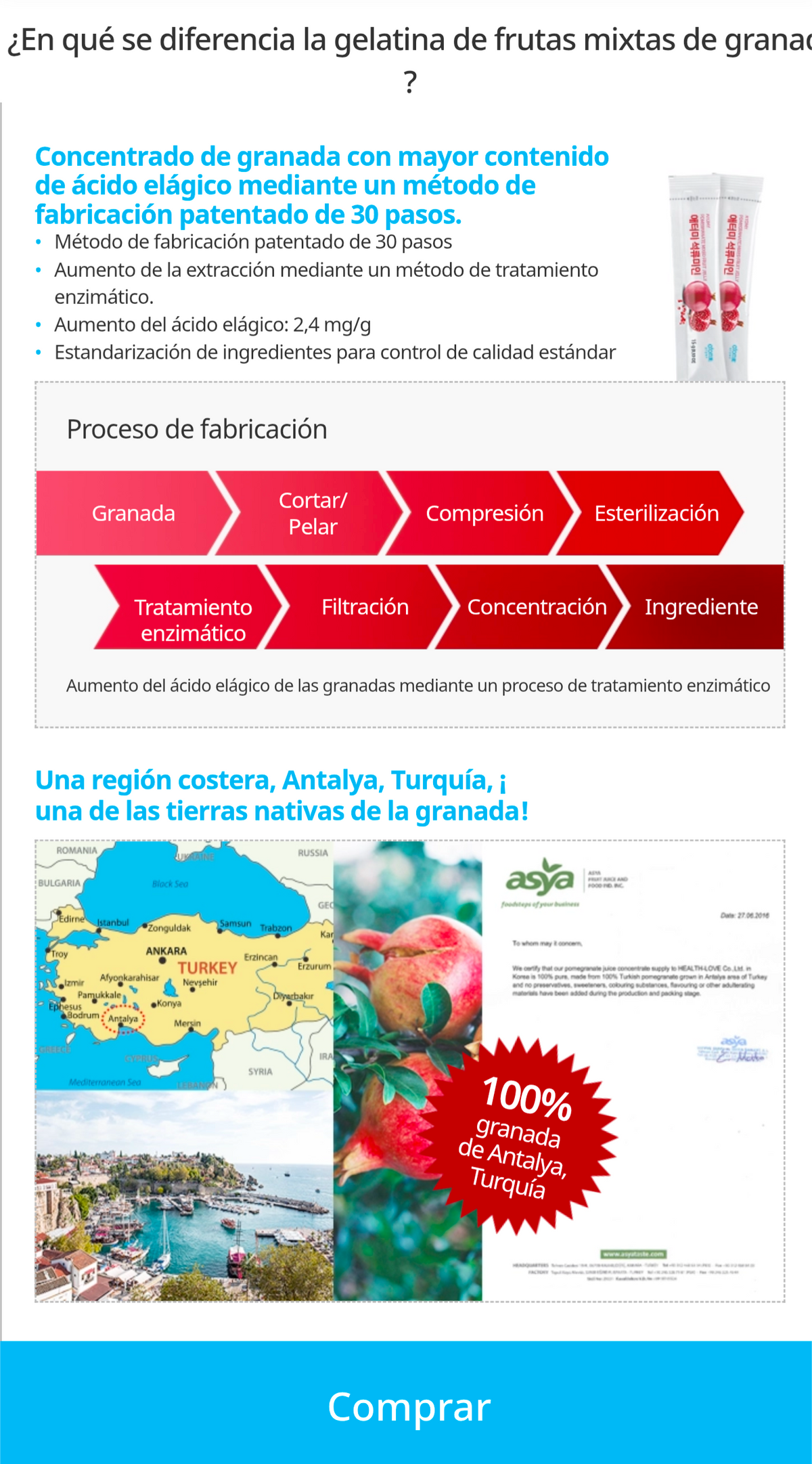 Suplemento Granada Beauty 60 Barritas de Gelatina con Ácido Elágico, Bienestar Hormonal Femenino - vista adicional del producto (4) - Cosmética Coreana Atomy