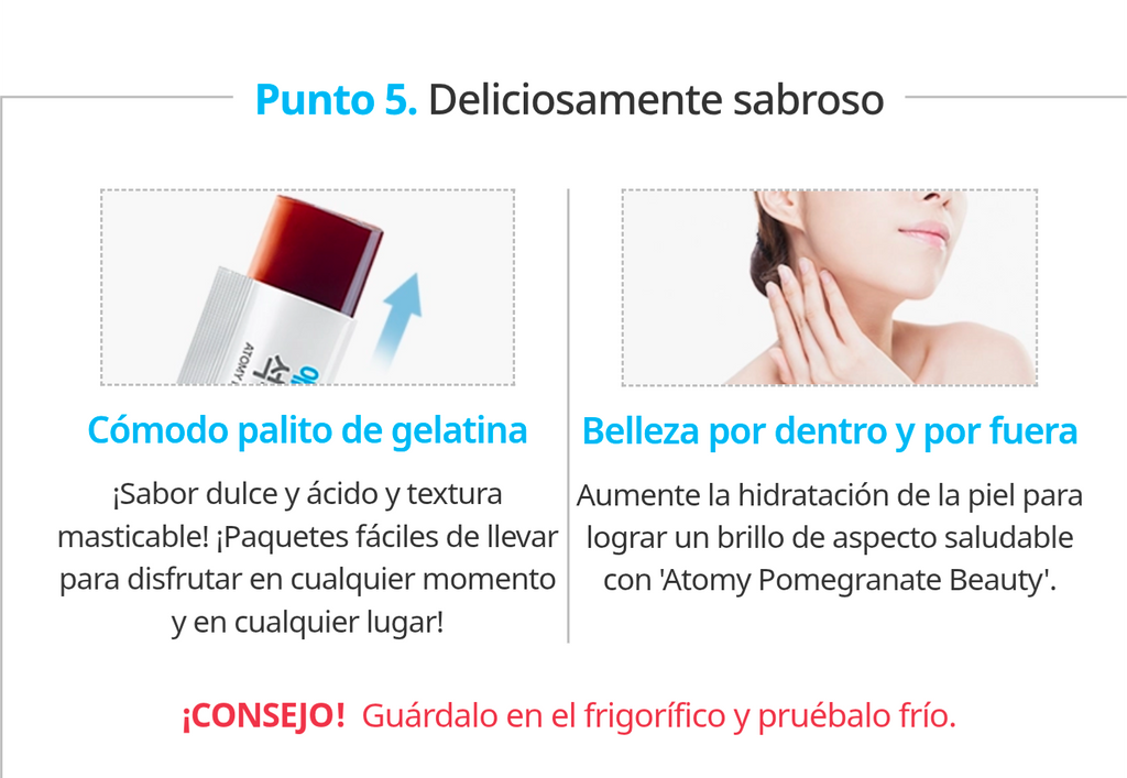 Suplemento Granada Beauty 60 Barritas de Gelatina con Ácido Elágico, Bienestar Hormonal Femenino - vista adicional del producto (1) - Cosmética Coreana Atomy