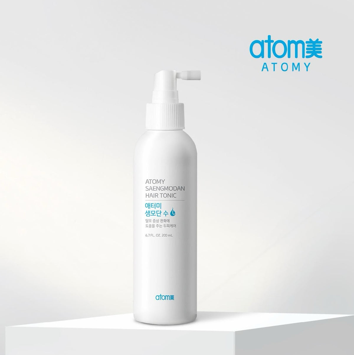 Tónico Capilar Anticaída Saengmodan 200ml, Antioxidante con Ginseng Rojo, Previene Sequedad - presentación y envase del producto - Cosmética Coreana Atomy