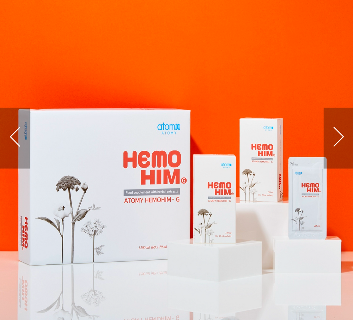 Suplemento Energético e Inmunológico Hemohim-G 4 Cajas, 60 Sobres de 20ml c/u - vista adicional del producto (6) - Cosmética Coreana Atomy