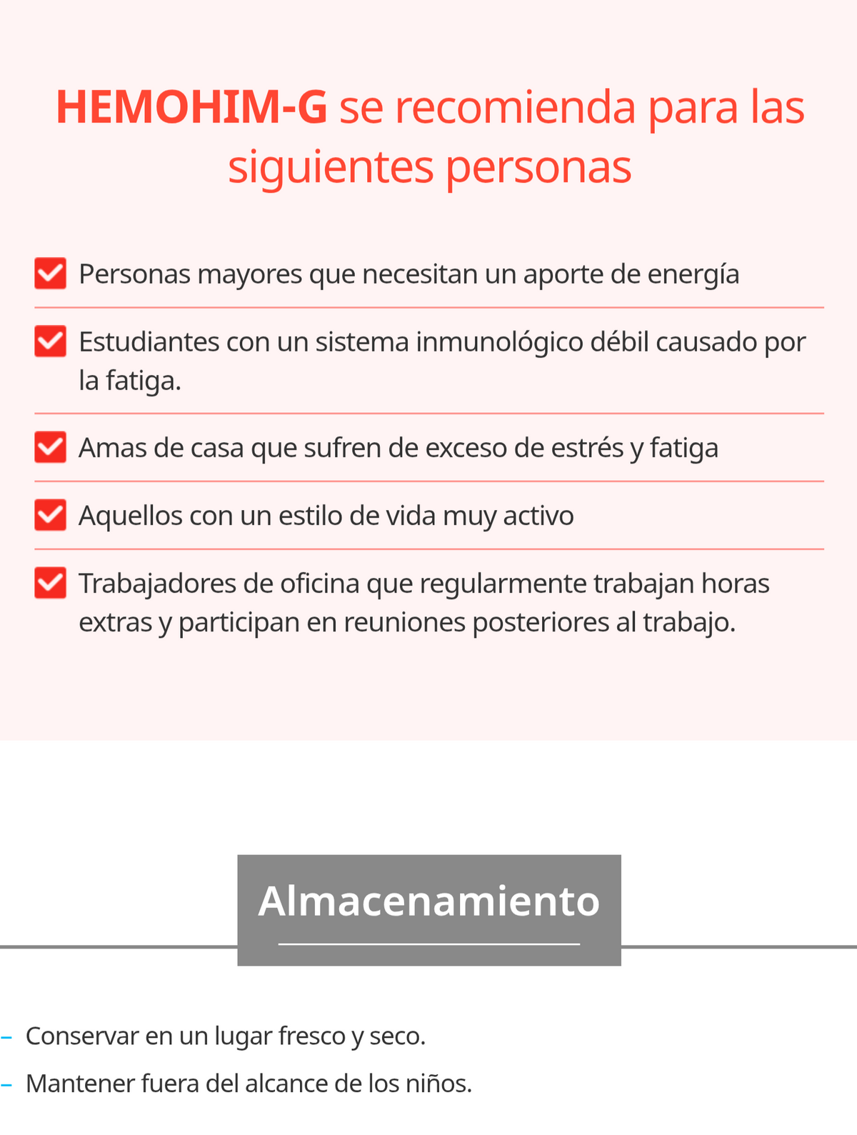 Suplemento Energético e Inmunológico Hemohim-G 4 Cajas, 60 Sobres de 20ml c/u - vista adicional del producto (5) - Cosmética Coreana Atomy