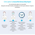 Modo de uso de Mascarilla Diaria en Hoja 10 Sobres x 24g, con Colágeno, Péptidos y Ginseng - Cosmética Coreana Atomy