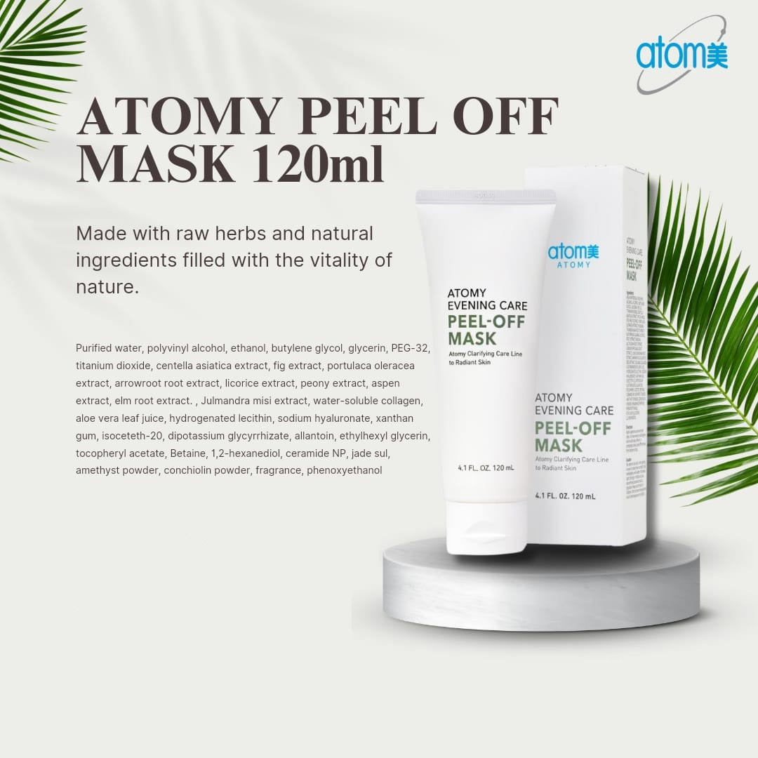 Mascarilla Peel-Off 120 Ml, Purificante, Deja la Piel Suave y Fresca - presentación y envase del producto - Cosmética Coreana Atomy