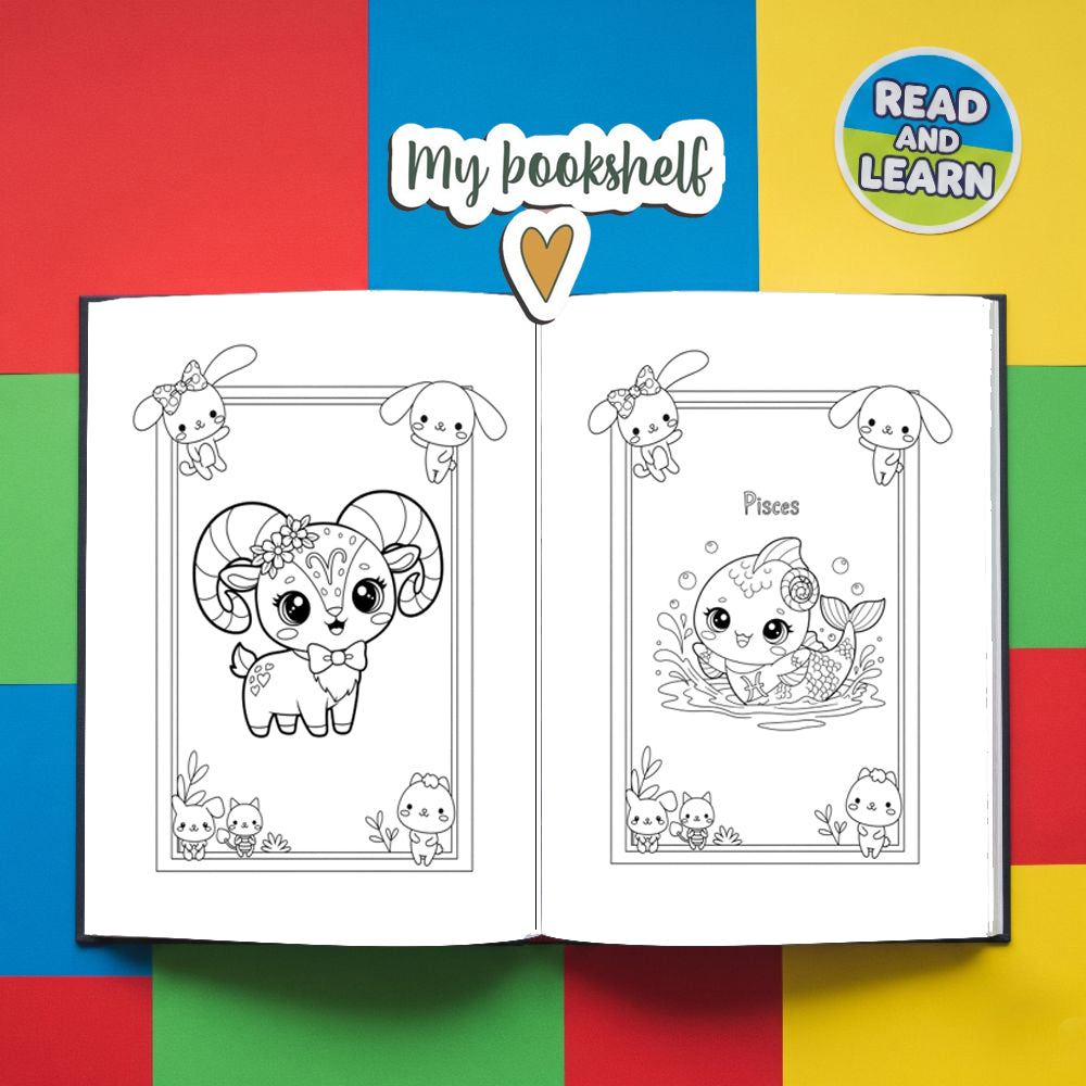 Aventuras Estelares. Colorea los Signos del Zodíaco. Dibujos Kawaii (Edición Español)