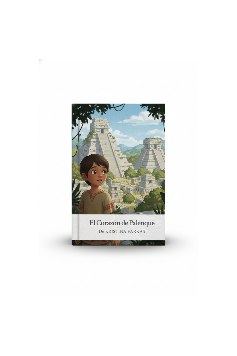 El Corazón de Palenque – cuento infantil maya sobre glifos y rituales sagrados, portada del libro