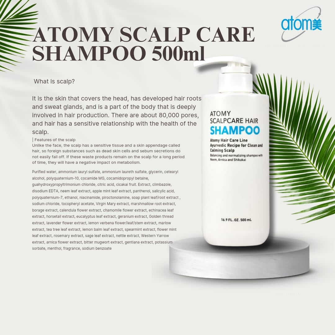 Scalpcare Set Champú 500 Ml y Acondicionador 500 Ml, Anticaspa Completo - presentación y envase del producto - Cosmética Coreana Atomy