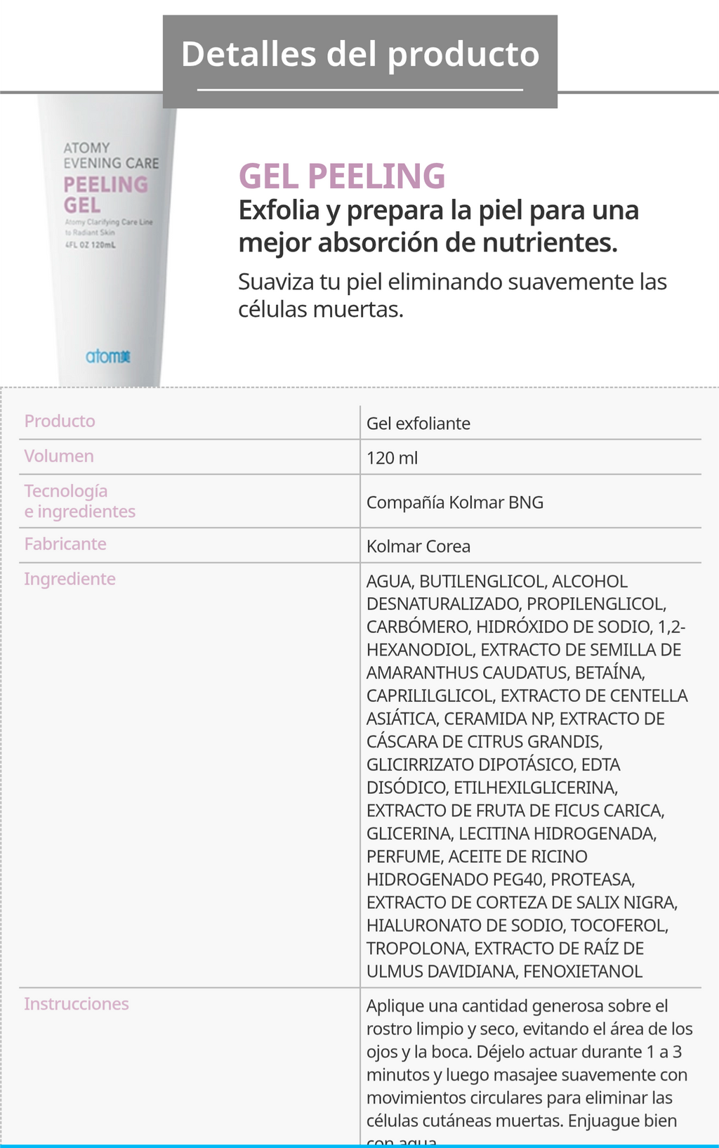 Producto incluido en el set de Night Care Set Nocturno 4 x 150 ml, 4 Pasos: 2 Limpieza Profunda y 2 Peel-Off, Todo Tipo de Piel - Cosmética Coreana Atomy