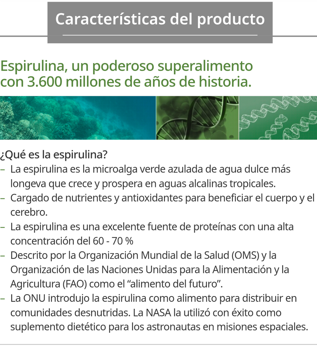 Spirulina 100% Pura, Alta en Proteínas, Vitaminas y Antioxidantes - vista adicional del producto (5) - Cosmética Coreana Atomy