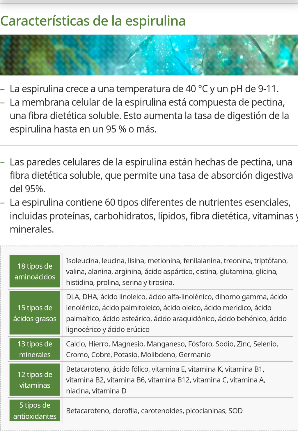 Spirulina 100% Pura, Alta en Proteínas, Vitaminas y Antioxidantes - vista adicional del producto (4) - Cosmética Coreana Atomy